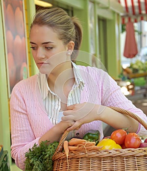 Woman on the fruit market