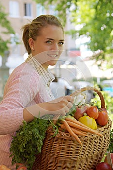 Woman on the fruit market