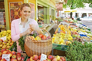 Woman on the fruit market