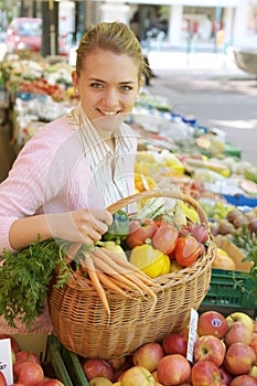 Woman on the fruit market