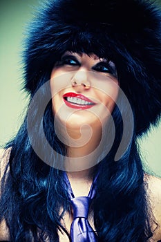 Woman in fur cap