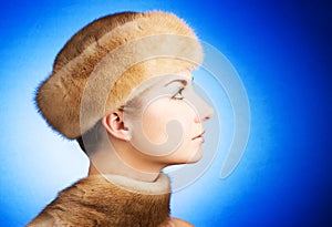 Woman in fur cap