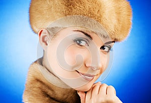 Woman in fur cap