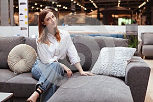 Woman at furniture store