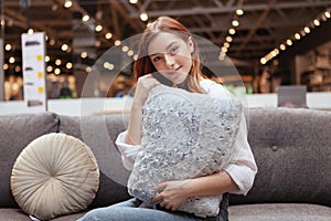 Woman at furniture store