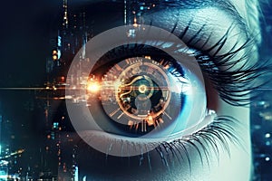 Computer vision eye science technology concept secure human futuristic scan data future digital