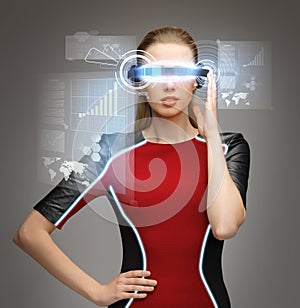 Woman with futuristic glasses