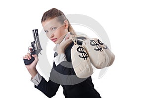 Woman gangster with gun