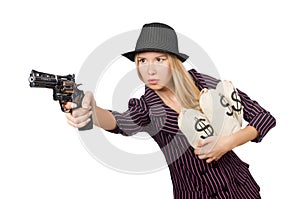 Woman gangster with gun