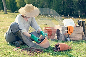 Woman gardening