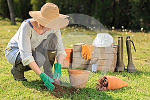 Woman gardening