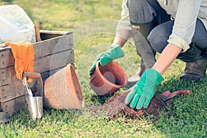 Woman gardening