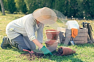 Woman gardening