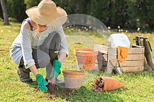 Woman gardening