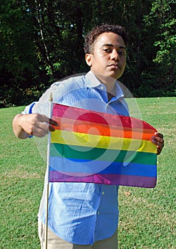 Woman with Gay Pride Flag 1