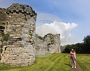 A Woman Gazes at Beaumaris Castle on Anglesey