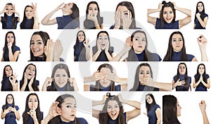 Woman gestures collage