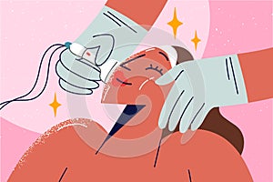 Woman get facial treatment in spa