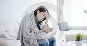 Woman get sick and fever photo