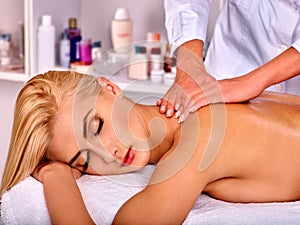 Woman getting facial massage