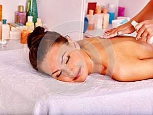 Woman getting facial massage