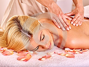 Woman getting facial massage