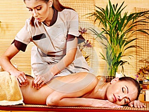 Woman getting massage .