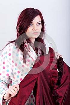 Woman getting ready for a party