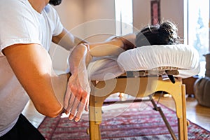 Woman getting relaxing massage