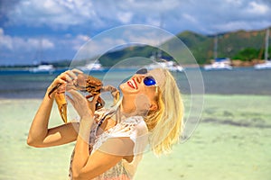 Woman with Ghost Crab