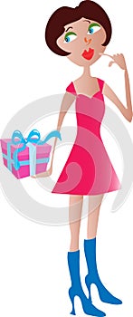 Woman with gift