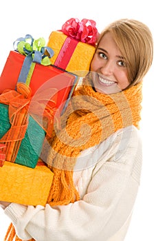 Woman with gifts