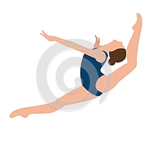 Woman girl female gymnastics move position jumping sport performance acrobat pose