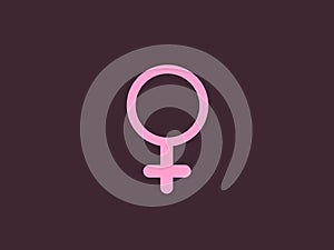 Woman Girl Gender Symbole Icon Pink and brown illustration photo