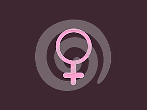 Woman Girl Gender Symbole Icon Pink and brown illustration