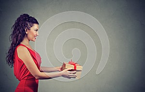 Woman giving a great present