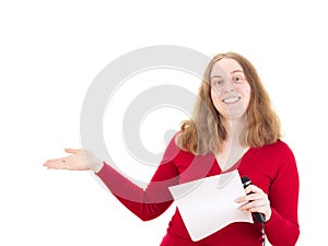 Woman giving a presentation