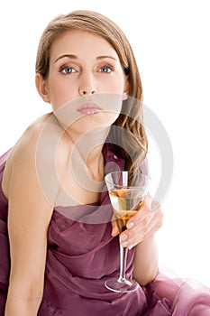 Woman with glass of champagne