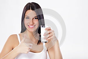 Woman with a glass of milk