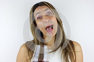 Woman with a glass of red