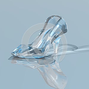 Woman glass shoe