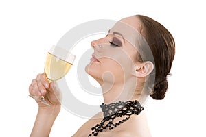 Woman with Glass of Wine