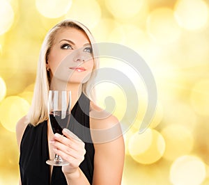 Woman with a glass of wine