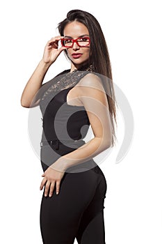 Woman with glasses