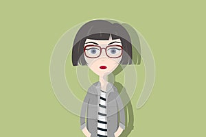 Woman with glasses