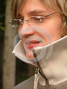 Woman in glasses portrait