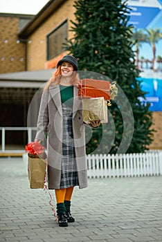 Woman goes shopping for gifts