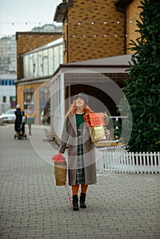 Woman goes shopping for gifts