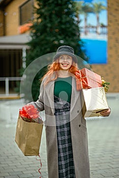 Woman goes shopping for gifts