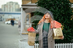 Woman goes shopping for gifts